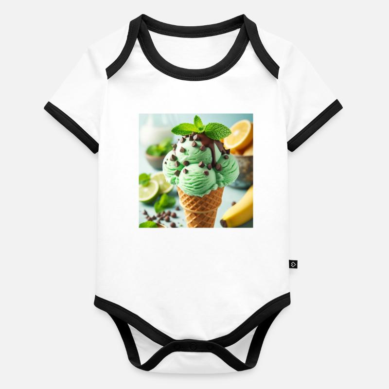 Mint ice cream Organic Baby Contrasting Bodysuit