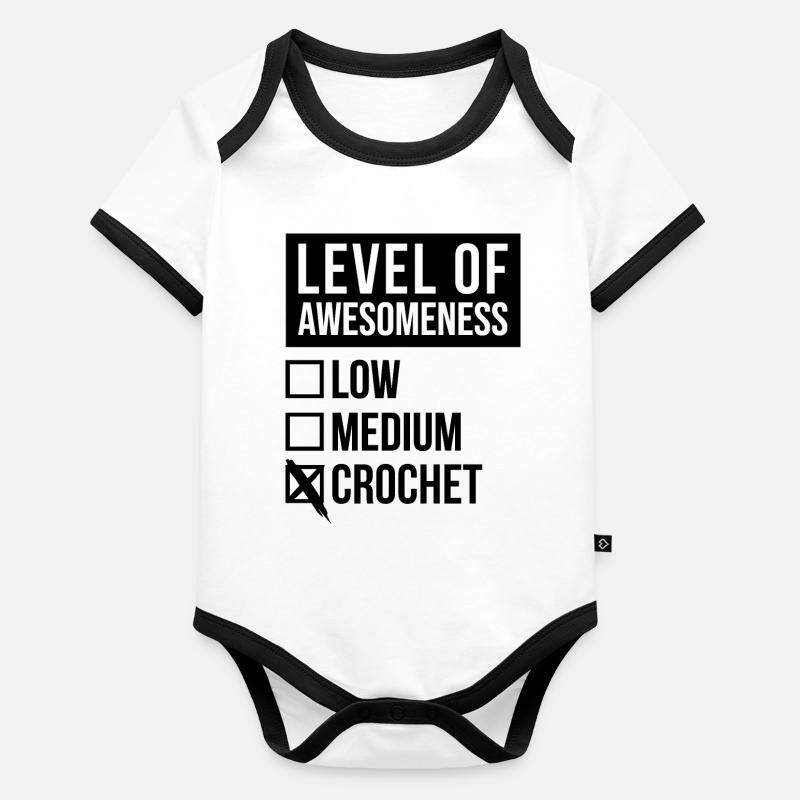 crochet Body Bébé bio contrasté manches courtes