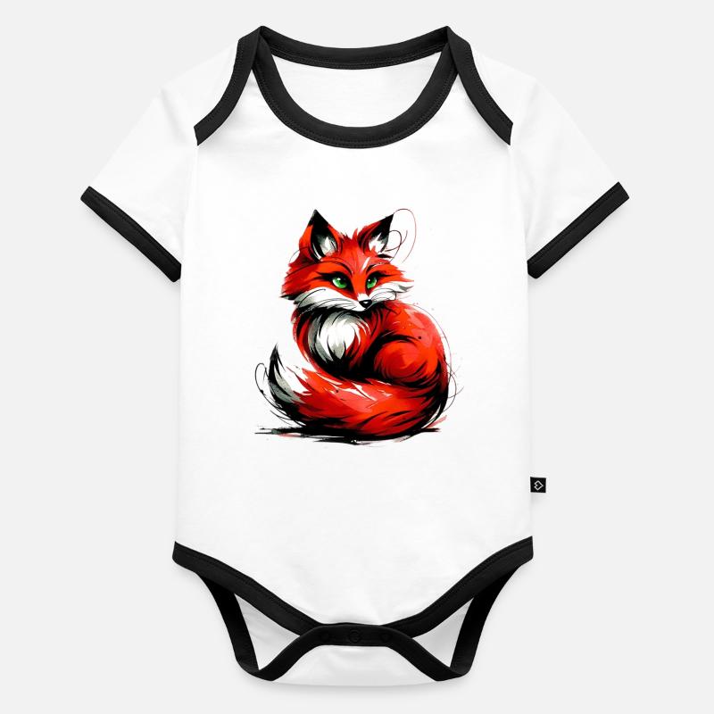 Fox Organic Baby Contrasting Bodysuit