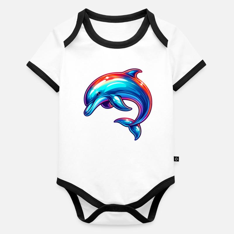 Dolphin Organic Baby Contrasting Bodysuit