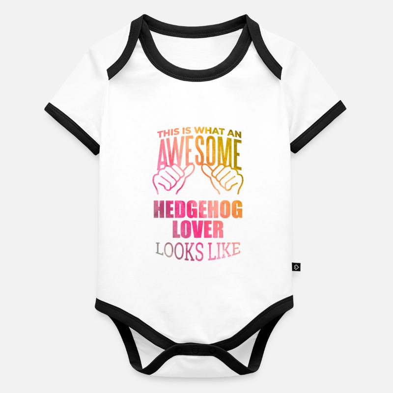 hérisson Body Bébé bio contrasté manches courtes