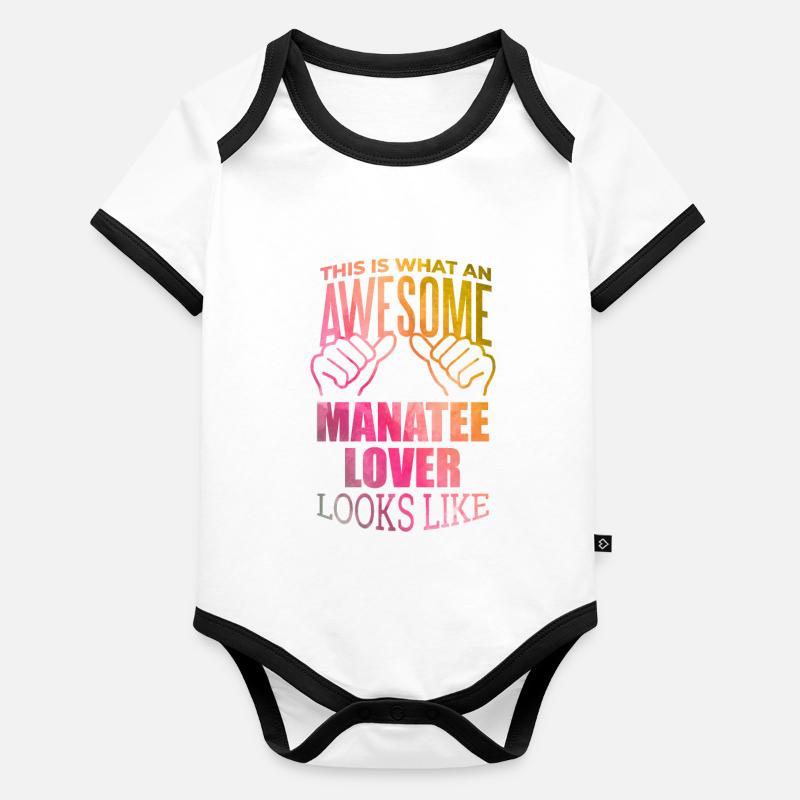 lamantin Body Bébé bio contrasté manches courtes