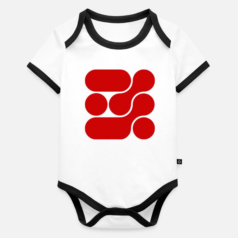 OCHOOO - ROUGE Body Bébé bio contrasté manches courtes