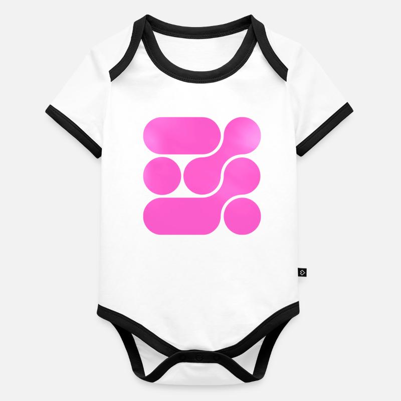 OCHOOO - Hard PInk Body Bébé bio contrasté manches courtes