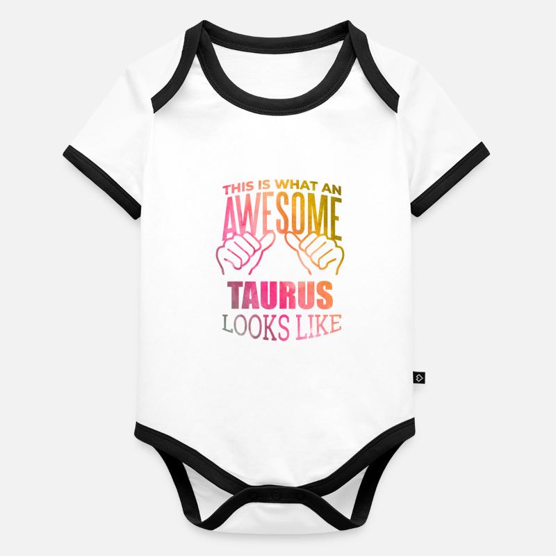 Stier Baby Bio-Kurzarm-Kontrastbody