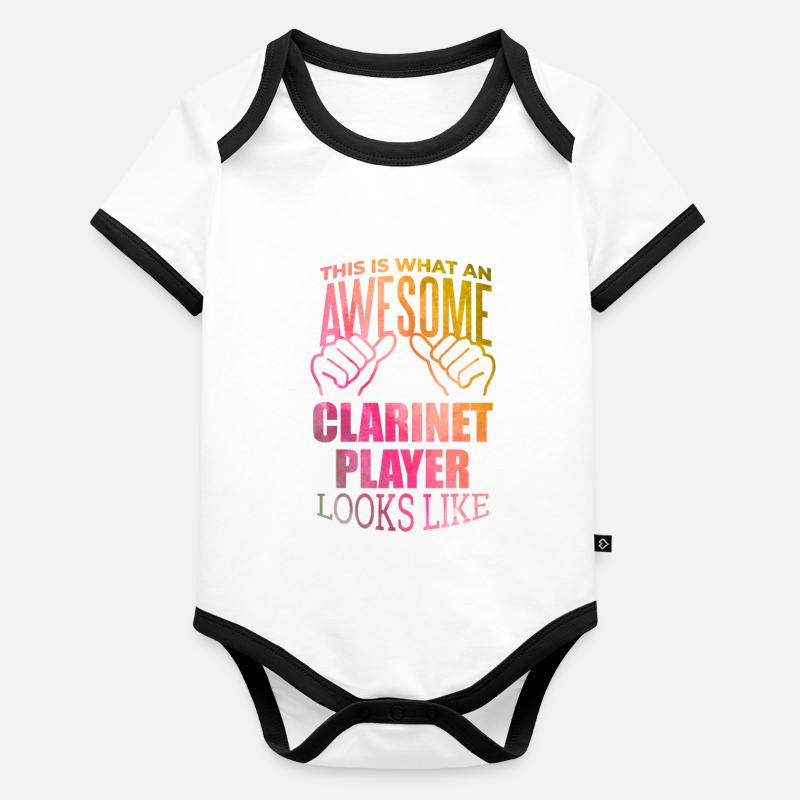 clarinette Body Bébé bio contrasté manches courtes