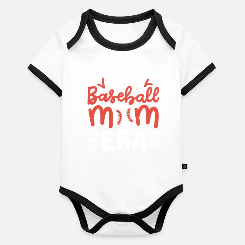 Baseball Mama Baby Bio-Kurzarm-Kontrastbody