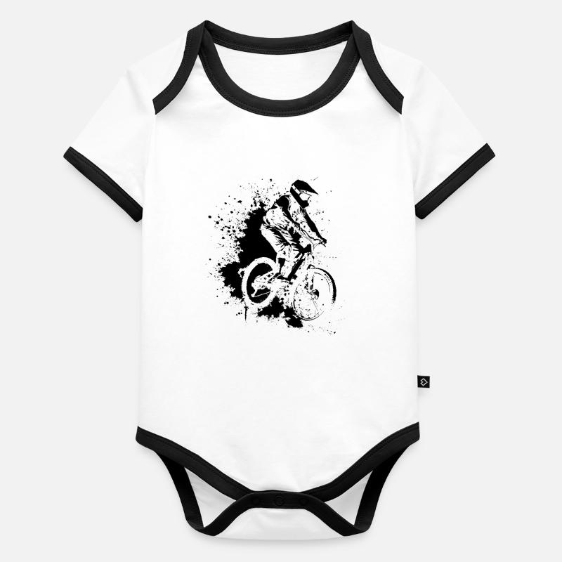 Dessin VTT Body Bébé bio contrasté manches courtes