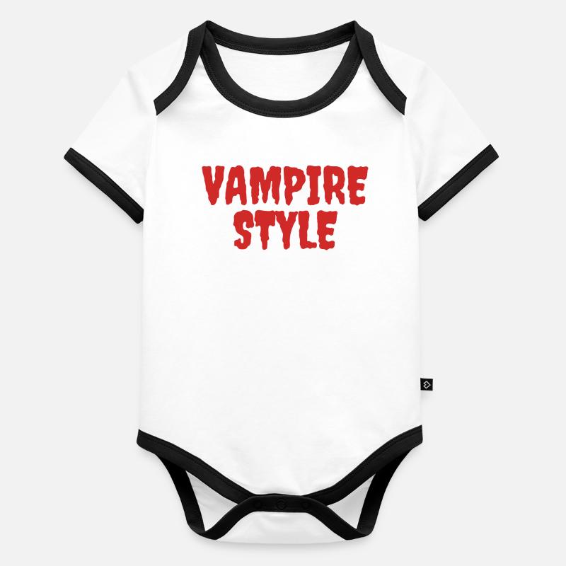 Style vampire Conception graphique ludique Body Bébé bio contrasté manches courtes