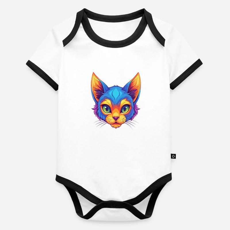 Pixie Bob Katze Rasse Cartoon Kawaii Tier Haustier Baby Bio-Kurzarm-Kontrastbody
