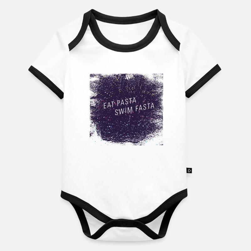 Eat Pasta swim fasta > typo Organic Baby Contrasting Bodysuit