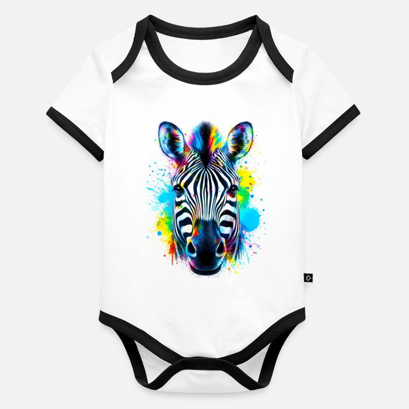 Zebra Organic Baby Contrasting Bodysuit