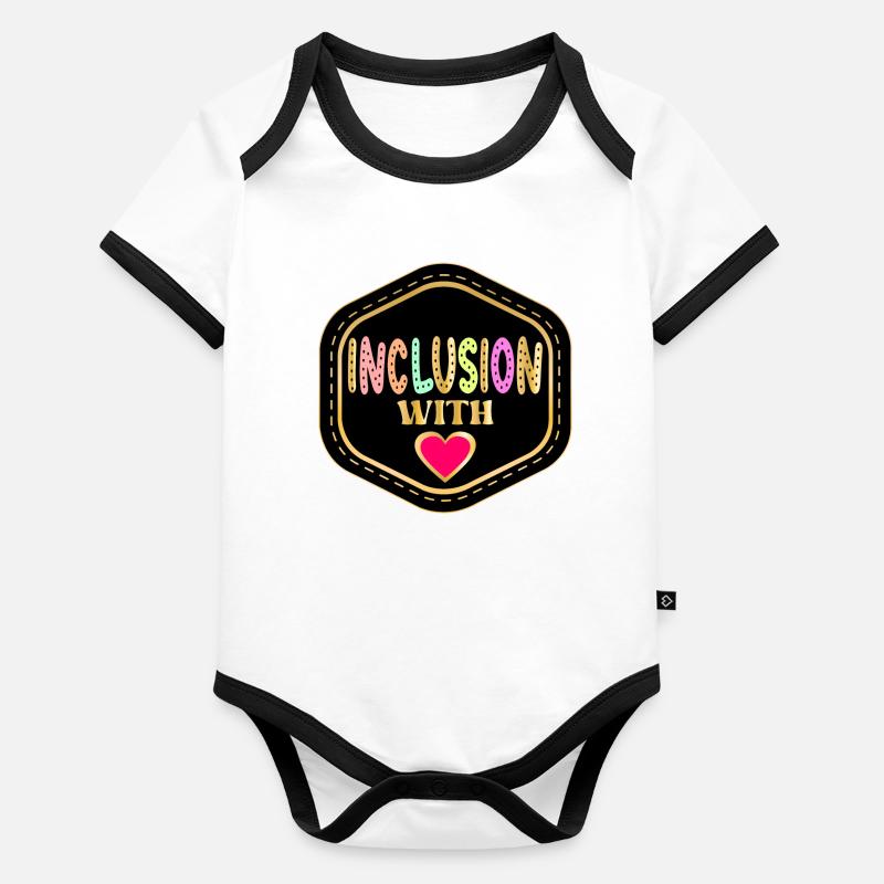 L’INCLUSION AVEC AMOUR Body Bébé bio contrasté manches courtes