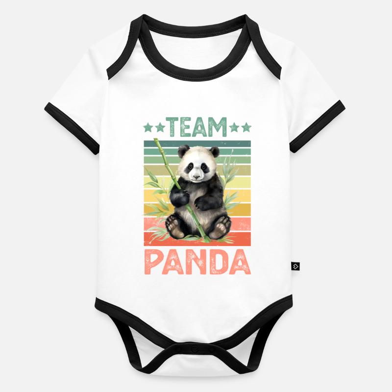 Panda Panda Ours Body Bébé bio contrasté manches courtes