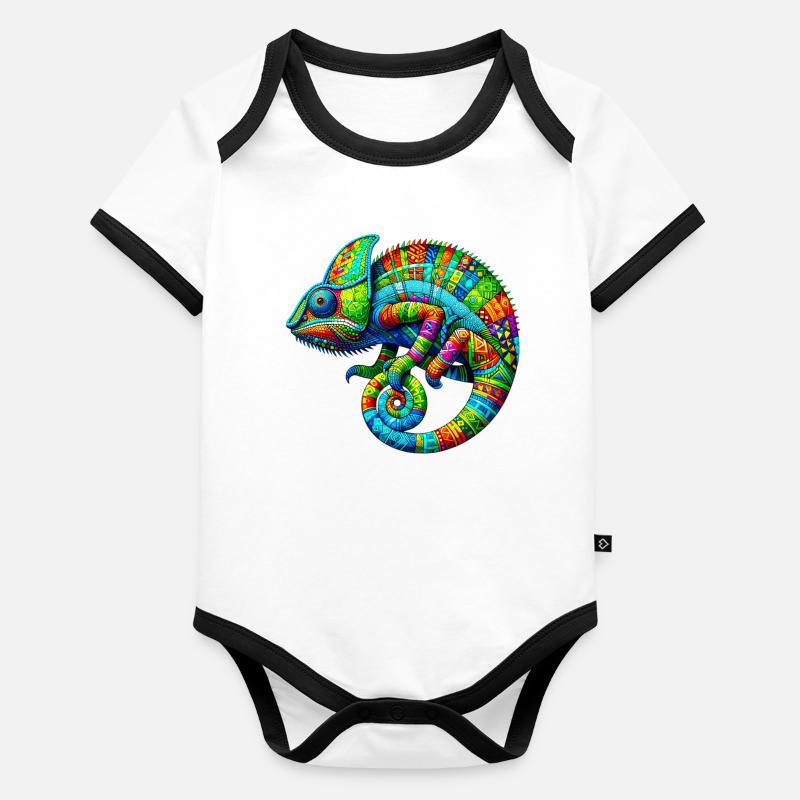 Chamäleon Baby Bio-Kurzarm-Kontrastbody