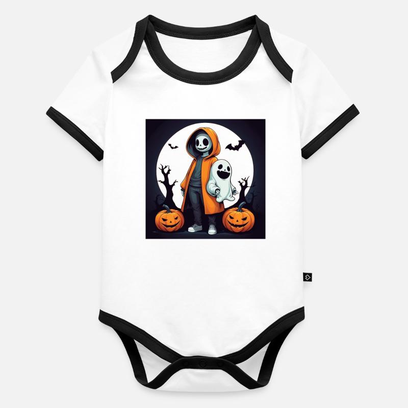 Halloween Ghosts Baby Bio-Kurzarm-Kontrastbody