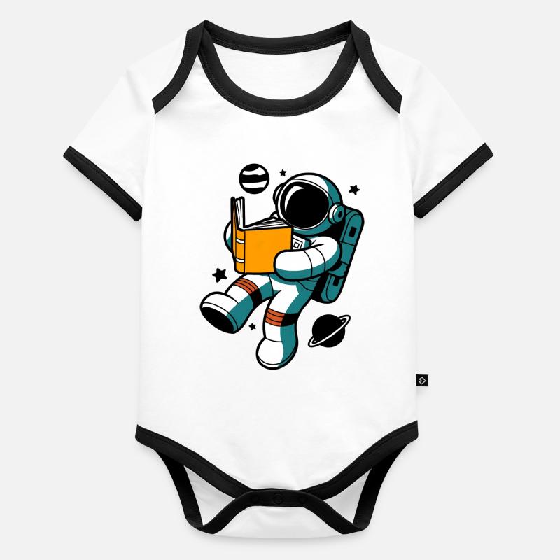 Reading astronaut: Learning in weightlessness Organic Baby Contrasting Bodysuit