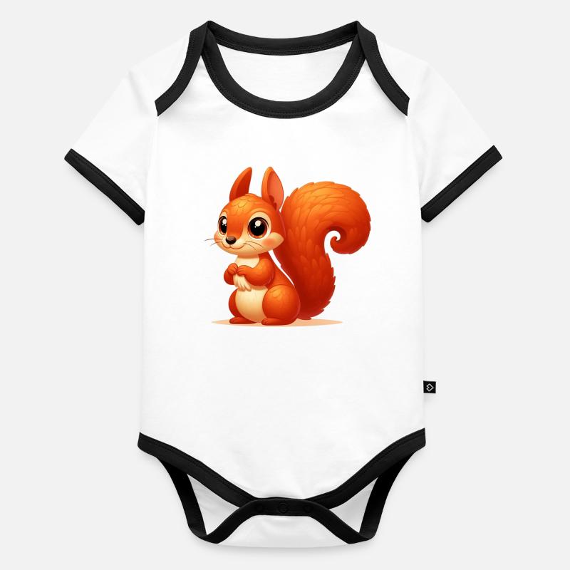 Eichhörnchen Baby Bio-Kurzarm-Kontrastbody