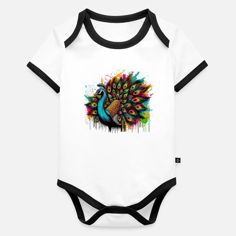Peacock Organic Baby Contrasting Bodysuit