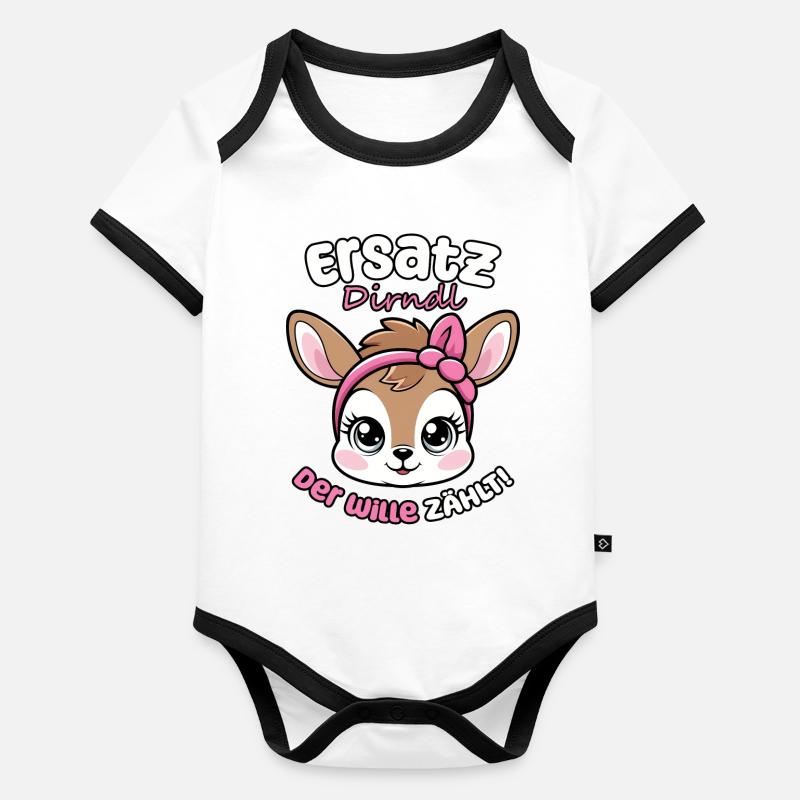 Kawaii Hirsch dit dirndl de remplacement, la volonté compte ! Body Bébé bio contrasté manches courtes