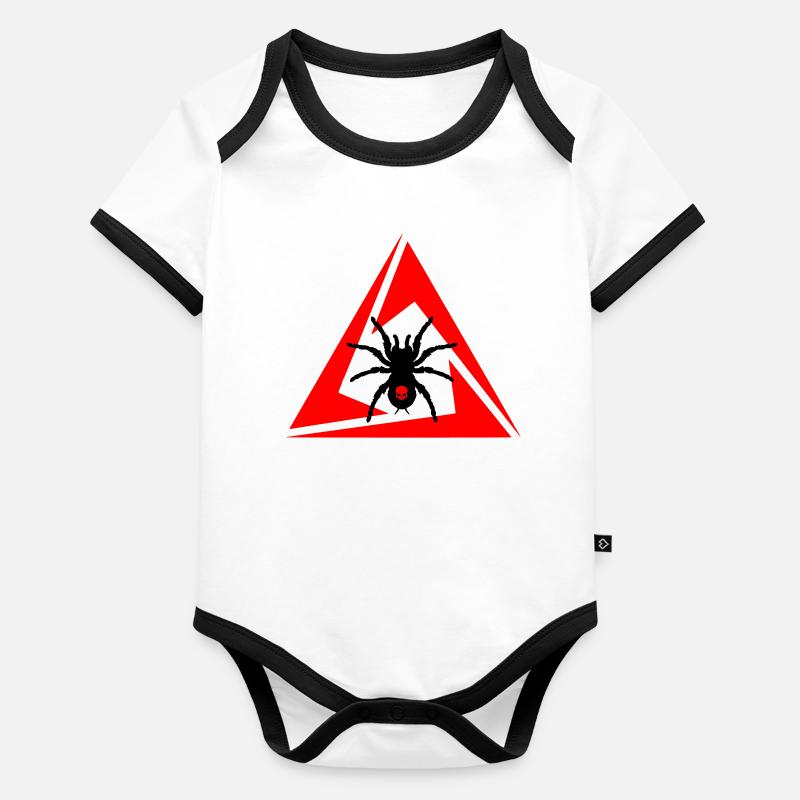 Araignée Body Bébé bio contrasté manches courtes