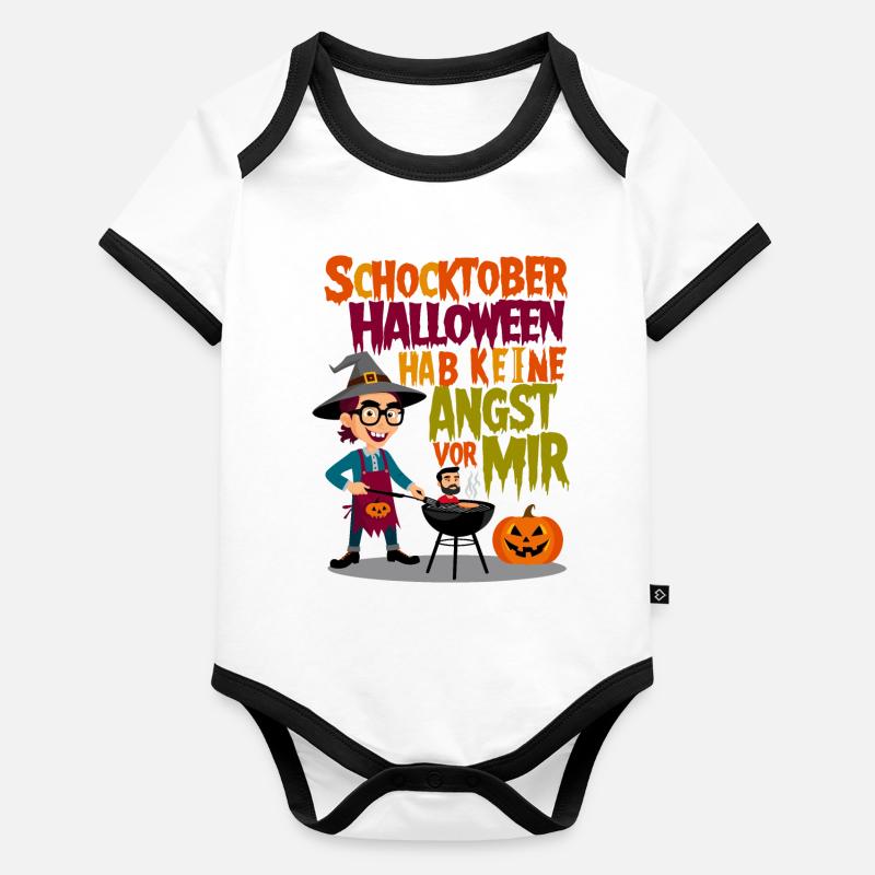 Choc Halloween Body Bébé bio contrasté manches courtes