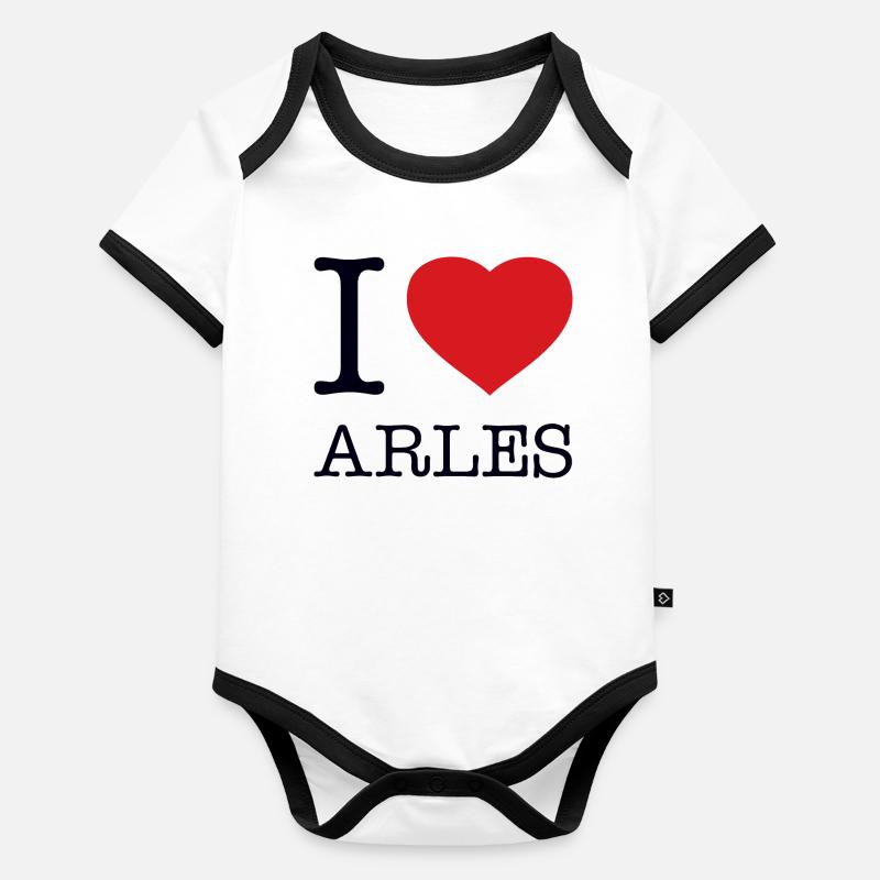 J’ADORE ARLES Body Bébé bio contrasté manches courtes