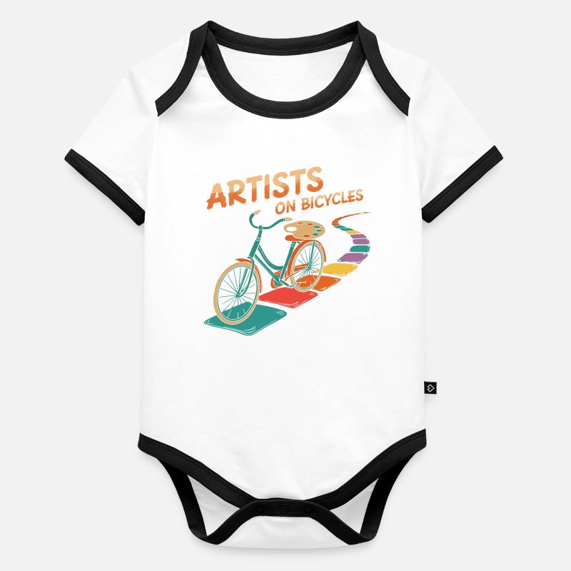 Artists on Bicycles Organic Baby Contrasting Bodysuit