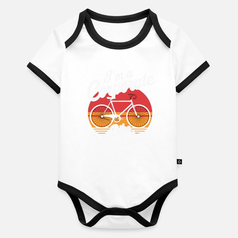 Passionné de vélo d’entreprise Body Bébé bio contrasté manches courtes