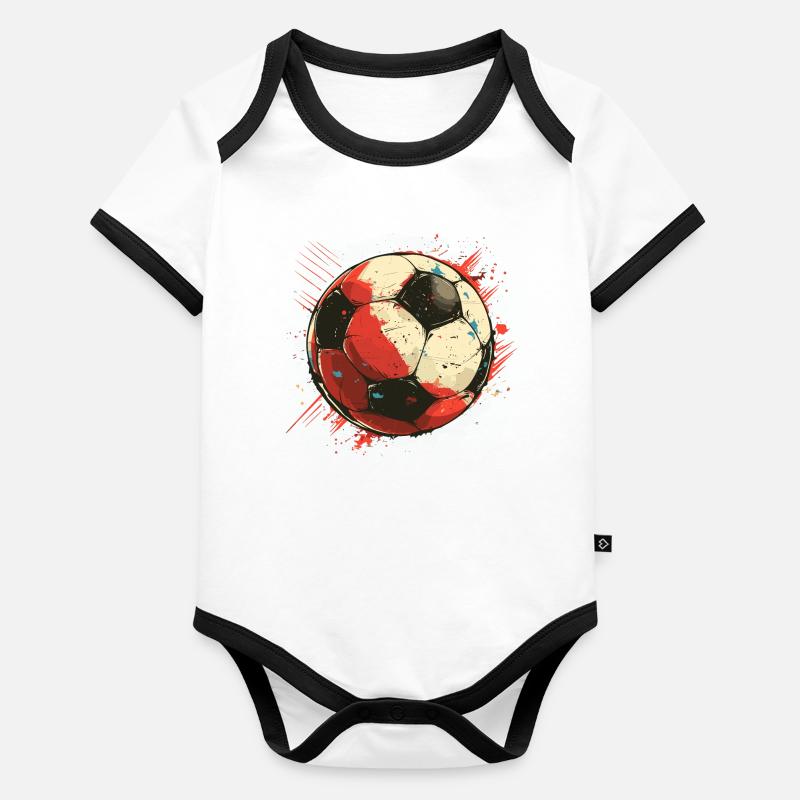 Graphismes de football Body Bébé bio contrasté manches courtes