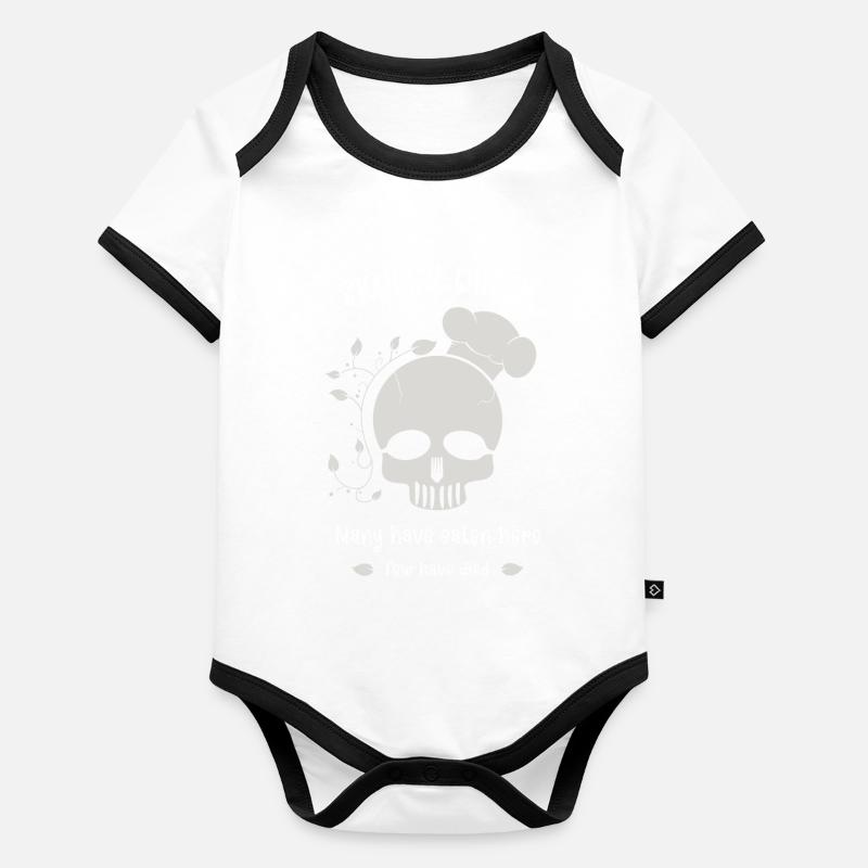 Dîner du crâne Body Bébé bio contrasté manches courtes