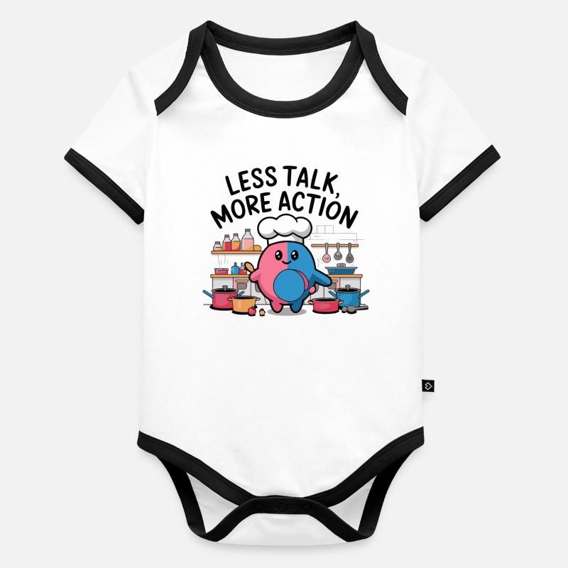 Weniger Gerede, mehr Action Chef Baby Bio-Kurzarm-Kontrastbody