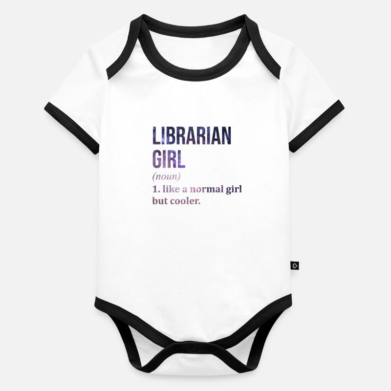 bibliothécaire Body Bébé bio contrasté manches courtes