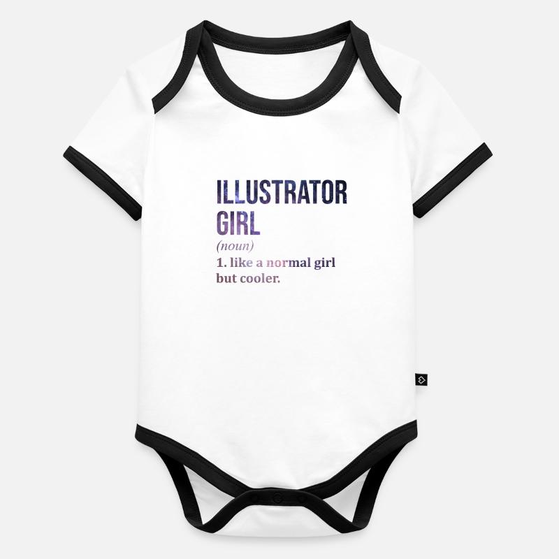 illustrateur Body Bébé bio contrasté manches courtes