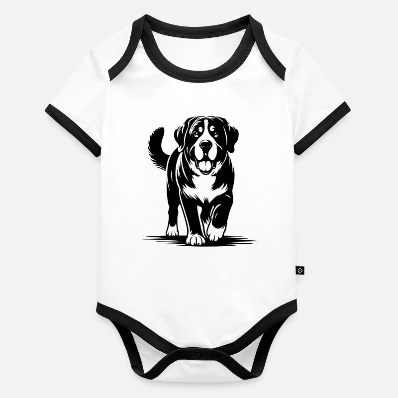 Großer Schweizer Sennenhund Baby Bio-Kurzarm-Kontrastbody