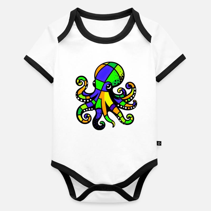 Octopus Organic Baby Contrasting Bodysuit