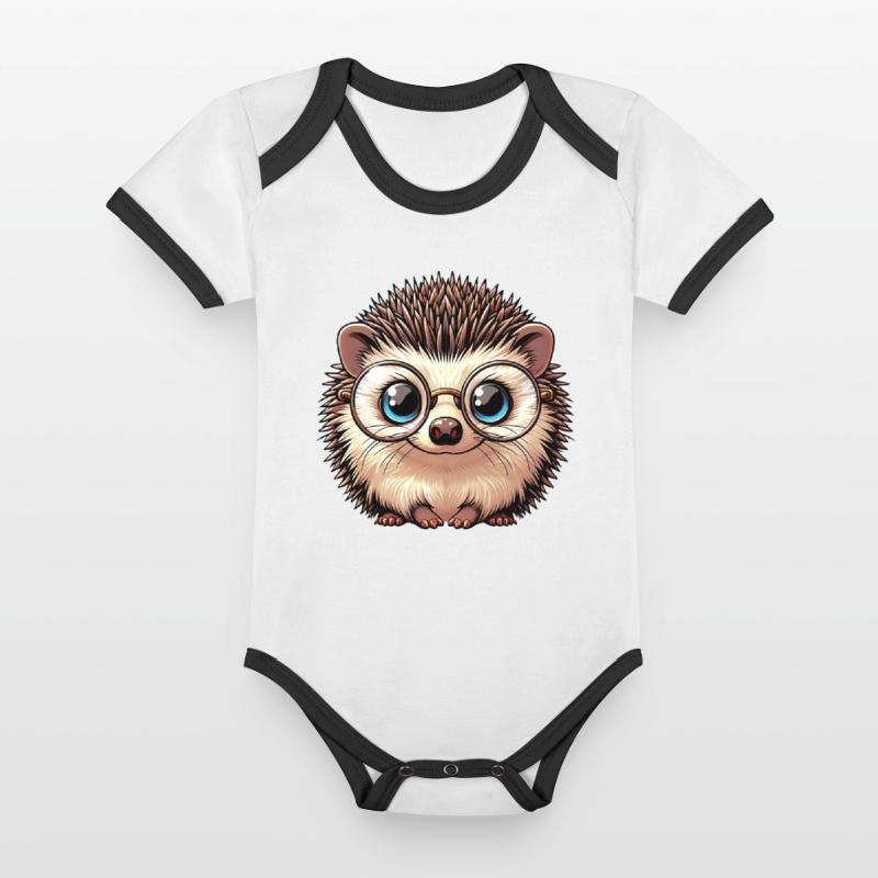 Riccio Body da neonato a manica corta, ecologico e in contrasto cromatico