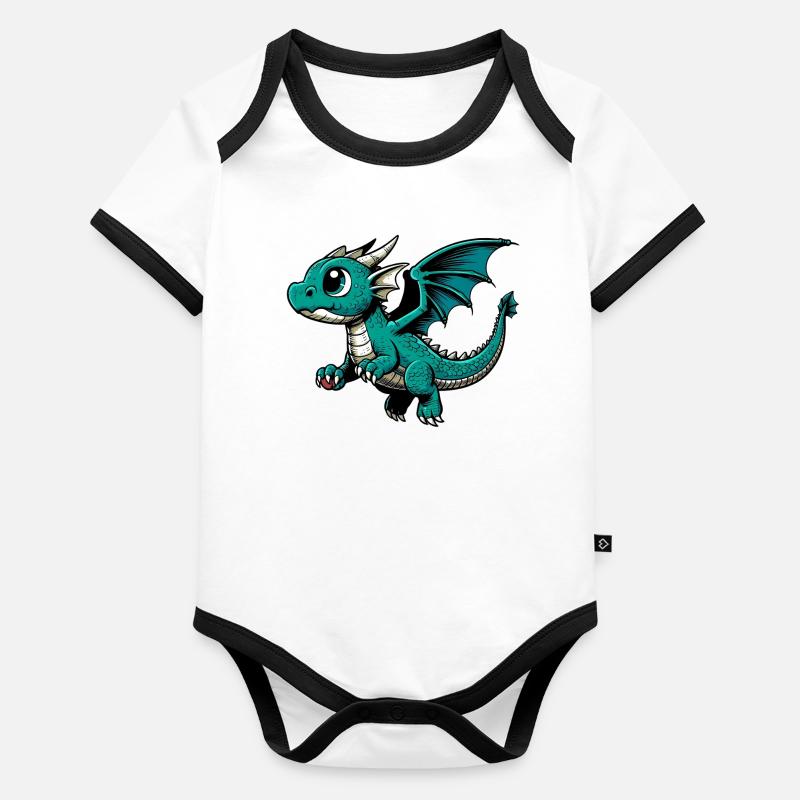 Dragon Body Bébé bio contrasté manches courtes
