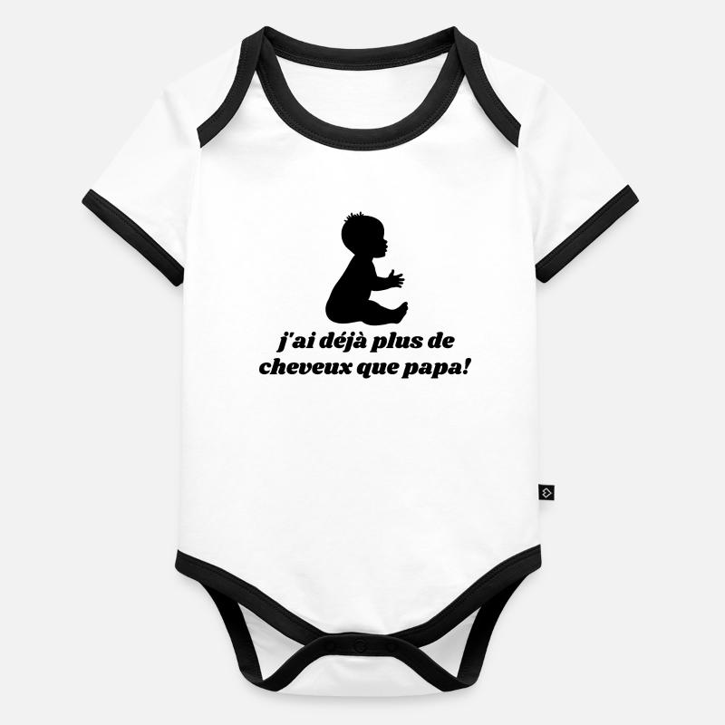 I already have more hair than daddy Organic Baby Contrasting Bodysuit