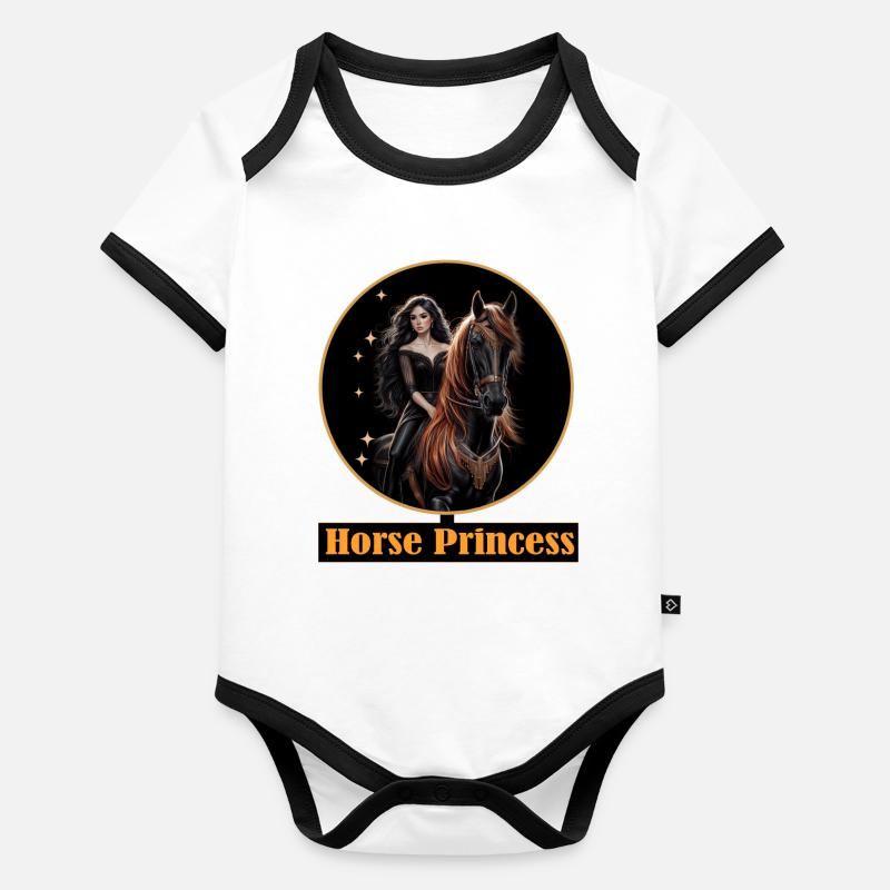 Princesse du cheval : Cavalier de nuit Body Bébé bio contrasté manches courtes