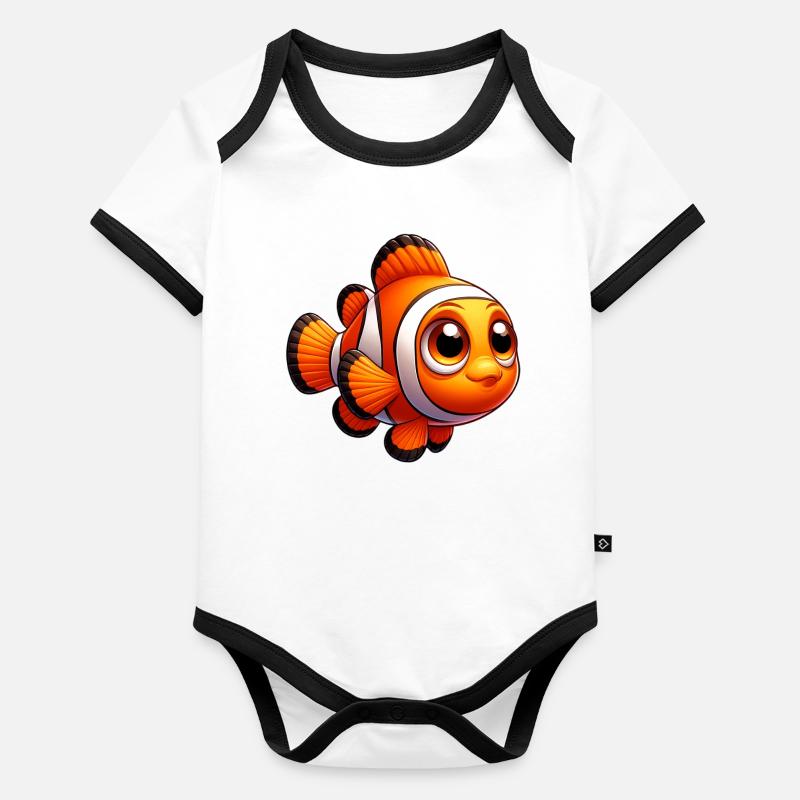 Poisson-clown Body Bébé bio contrasté manches courtes