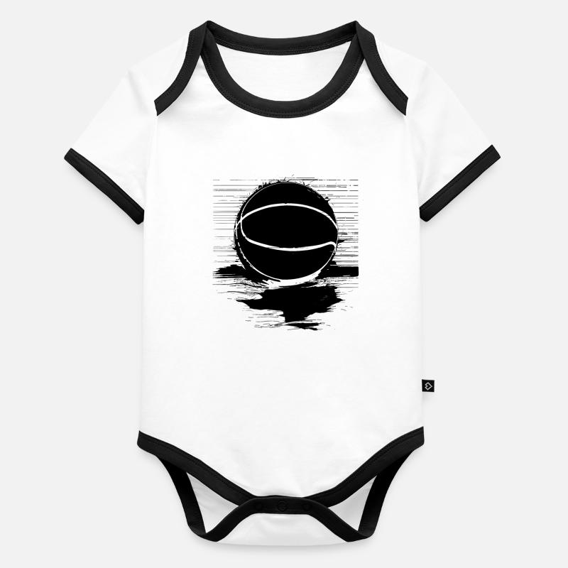 Basketball Ball Baby Bio-Kurzarm-Kontrastbody