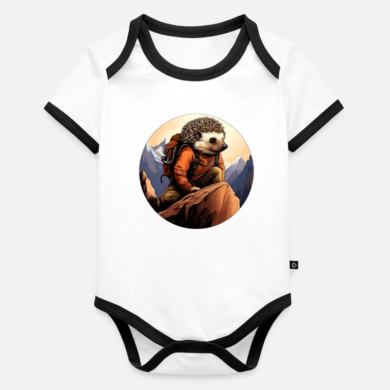 Hérisson Alpiniste / Hérisson de randonnée Body Bébé bio contrasté manches courtes