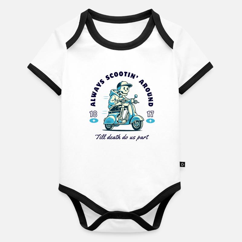 Skeleton sur la conception du scooter Body Bébé bio contrasté manches courtes