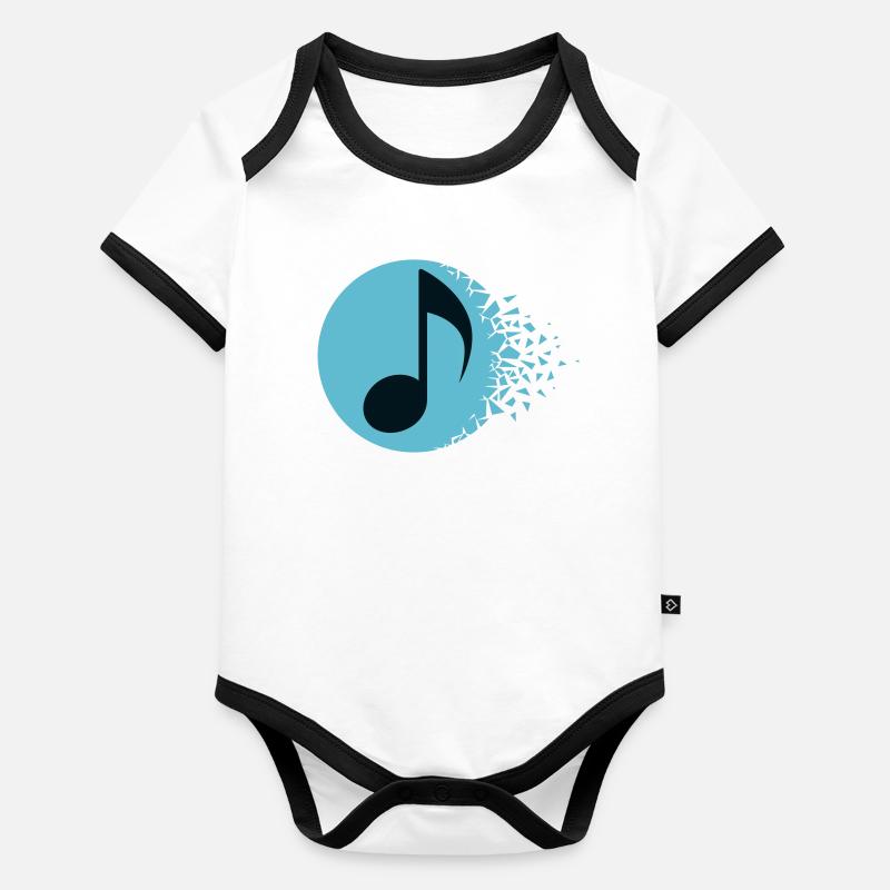 Melodic Burst Note Organic Baby Contrasting Bodysuit