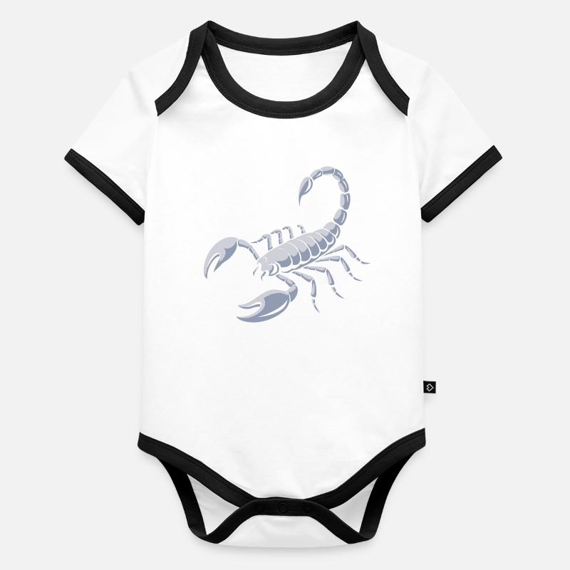 Scorpion féroce Body Bébé bio contrasté manches courtes