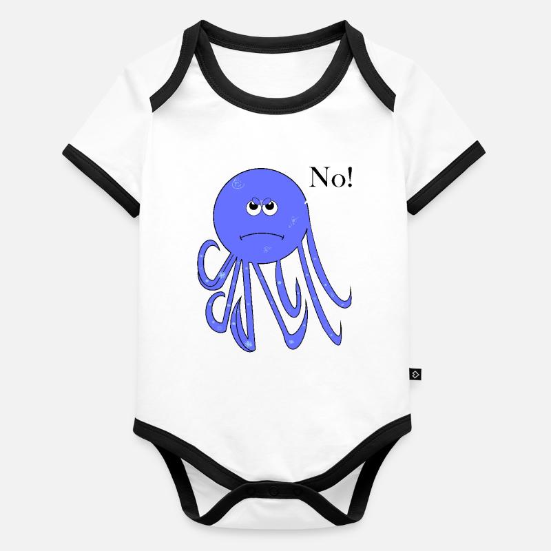 Pas de calmar, pas de bande dessinée amusante, non Body Bébé bio contrasté manches courtes
