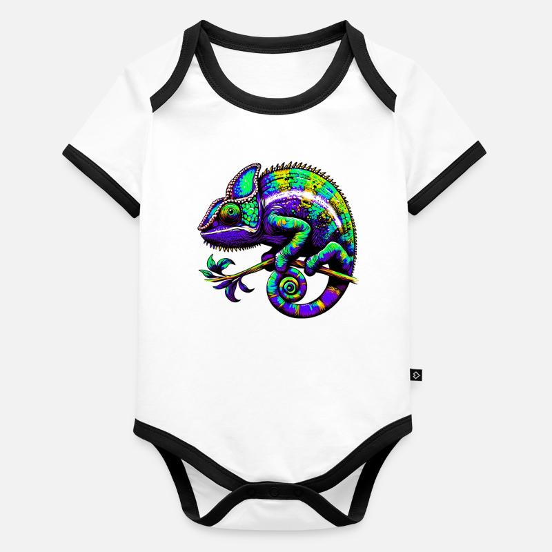 Chamäleon Baby Bio-Kurzarm-Kontrastbody