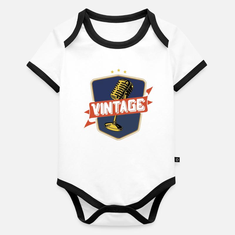 Weinlese Baby Bio-Kurzarm-Kontrastbody