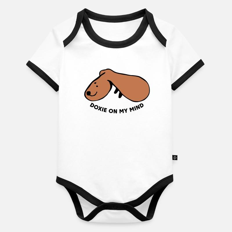 Chien décontracté – Tout simplement détendu Body Bébé bio contrasté manches courtes